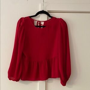 Peplum Red Women's Top (S)
